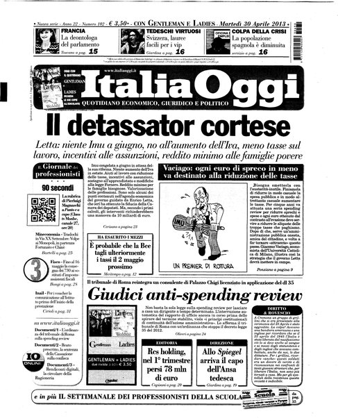 Italia oggi : quotidiano di economia finanza e politica